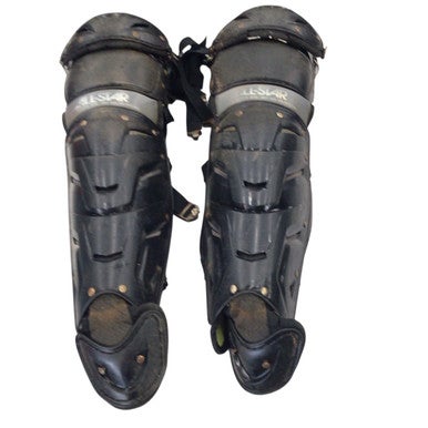 Used All Star SHIN GUARDS Catchers Leg Guards Black Adult 11760-S000079339