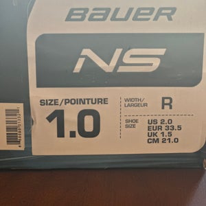 2020 Bauer Ns Hockey Skates Size 1 (New)
