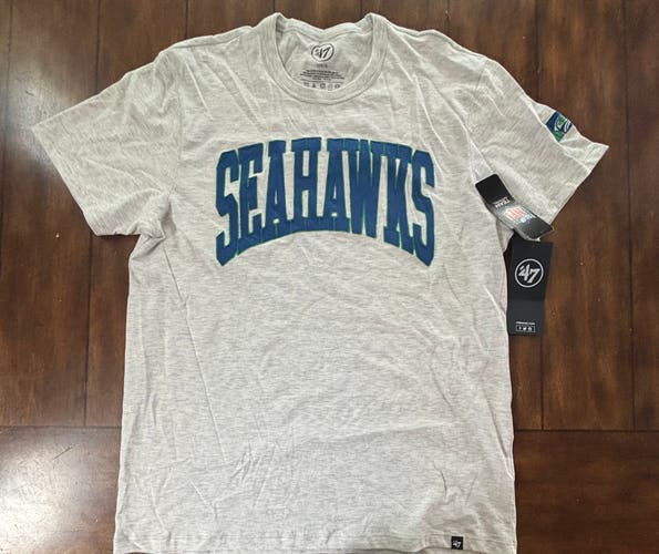 Seattle Seahawks 47 Brand T-Shirt NFL Embroidered Adult Large NWT