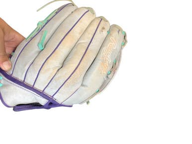 Used Rawlings FASTPITCH 12INCH BB/SB Glove RH Throw Grey 12" 11479-S000399451
