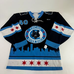 Used Black Chicago River Dogs Game Jersey | Senior Small | B593