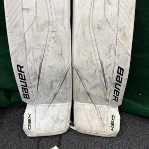 White Bauer GSX (2023 Model) Goalie Leg Pads (Used) | Junior Medium (28+)