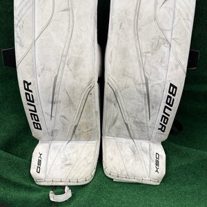 White Bauer GSX (2023 Model) Goalie Leg Pads (Used) | Junior Large (30+)