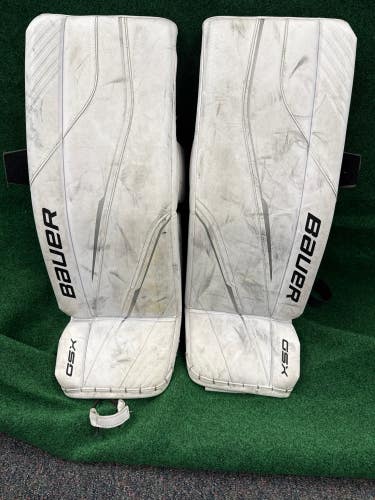 White Bauer GSX (2023 Model) Goalie Leg Pads (Used) | Junior Large (30+)