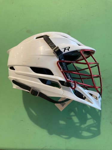 Used White Cascade R Helmet | Chrome Red Facemask