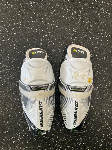Used Bauer SUPREME S170 Junior Shin Guards White 8" 11849-S000029956