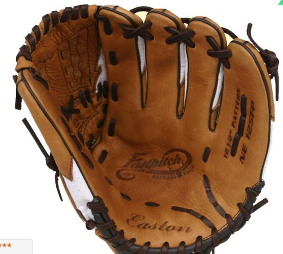 NEW Easton Fastpitch Softball Glove Mitt NE 125SP All Leather RHT 12 1/2"