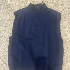 Footjoy Vest Pullover Size Large 1/4 Zip Blue Golf Sleeveless Performance