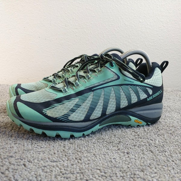 Merrell Siren Edge 3 Trail Hiking Shoes Womens Size 9 Sneakers Green Blue