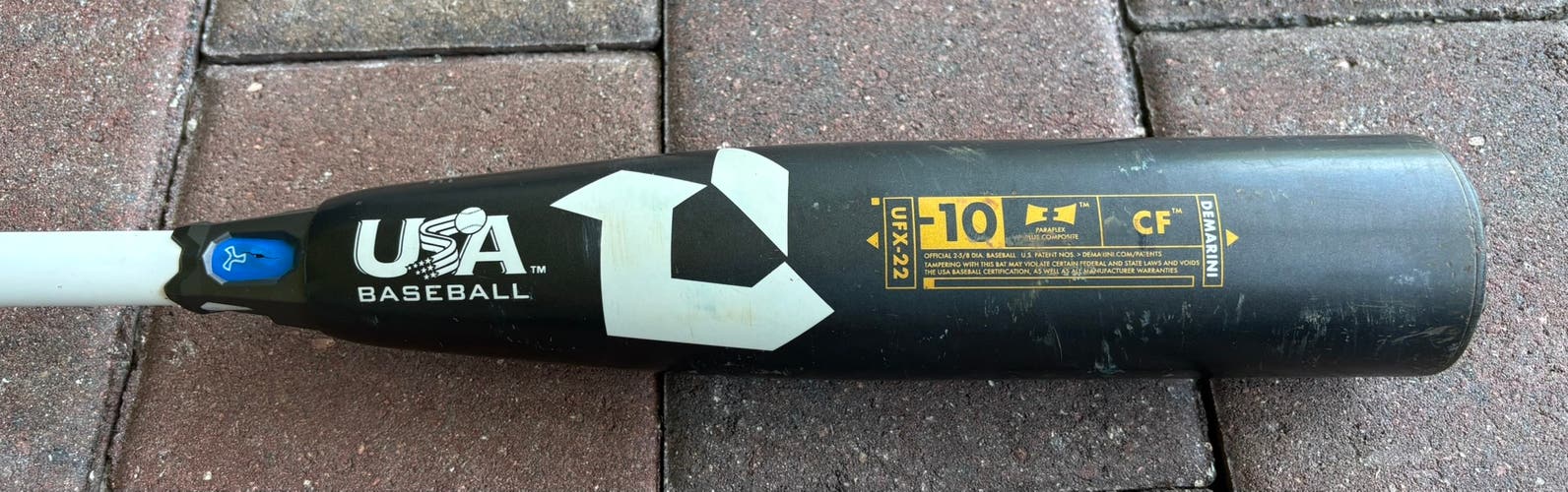 Used USABat Certified DeMarini CF Zen Composite Bat -10 19OZ 29"