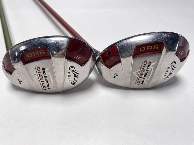 Callaway Big Bertha Diablo 3 & 4 Hybrid Set 21* 24* Aldila NV 75s Stiff Mens RH