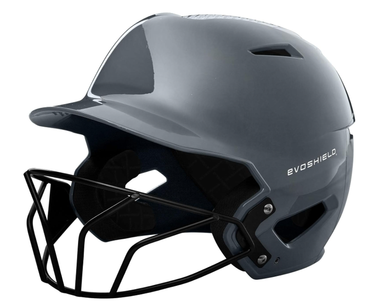 Evoshield XVT 2.0 Fastpitch Batting Helmet With Facemask Glossy FM Charcoal Size SM