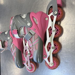 Used ABEC Junior Roller Quad Skates Pink Adjustable 11339-S000192236