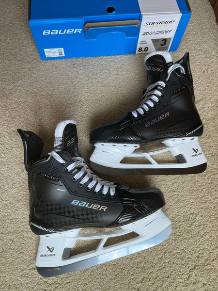 2025 Bauer Supreme Shadow Hockey Skates Size 8 Fit 3 with Fly-TI