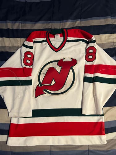 David Maley New Jersey Devils White CCM Small Block MiC Autographed Jersey