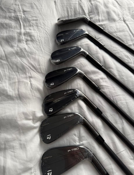 Men's 2024 TaylorMade P-790 Black Right Handed Iron Set 7 Pieces Steel Shaft (New)
