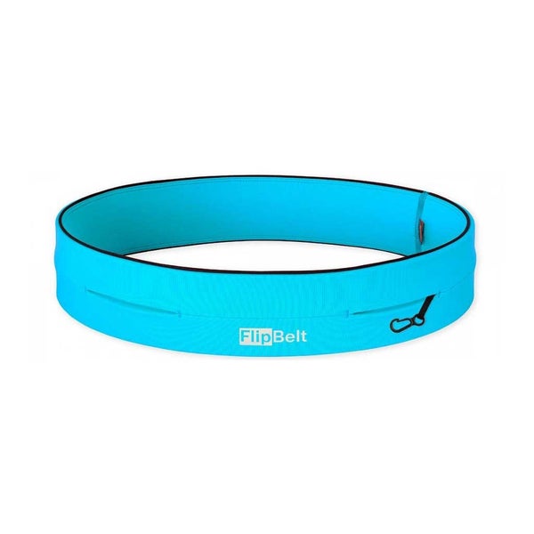 FLIP BELT CLASSIC RUNNING BELT. Aqua size Small, Waist 26"-29". reflective logo
