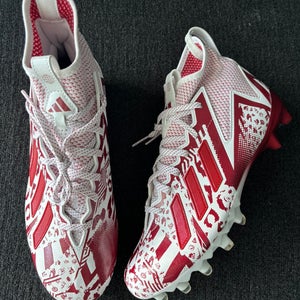 Adidas Freak 23 7V7 SMU White/Red Football Cleats Size 10.5