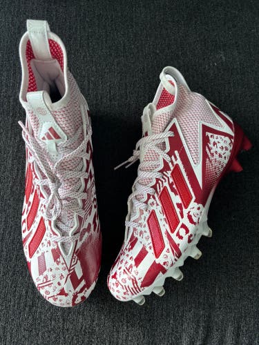 Adidas Freak 23 7V7 SMU White/Red Football Cleats Size 10.5
