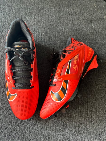 Nike Alpha Menace 4 Pro “Picante Red Black” Football Cleats Size 10.5
