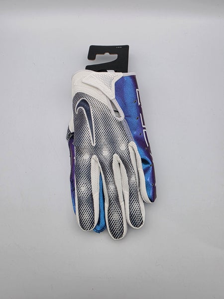 Nike Vapor Jet 7.0 Football Gloves White Blue Purple Iridescent Men's Size L