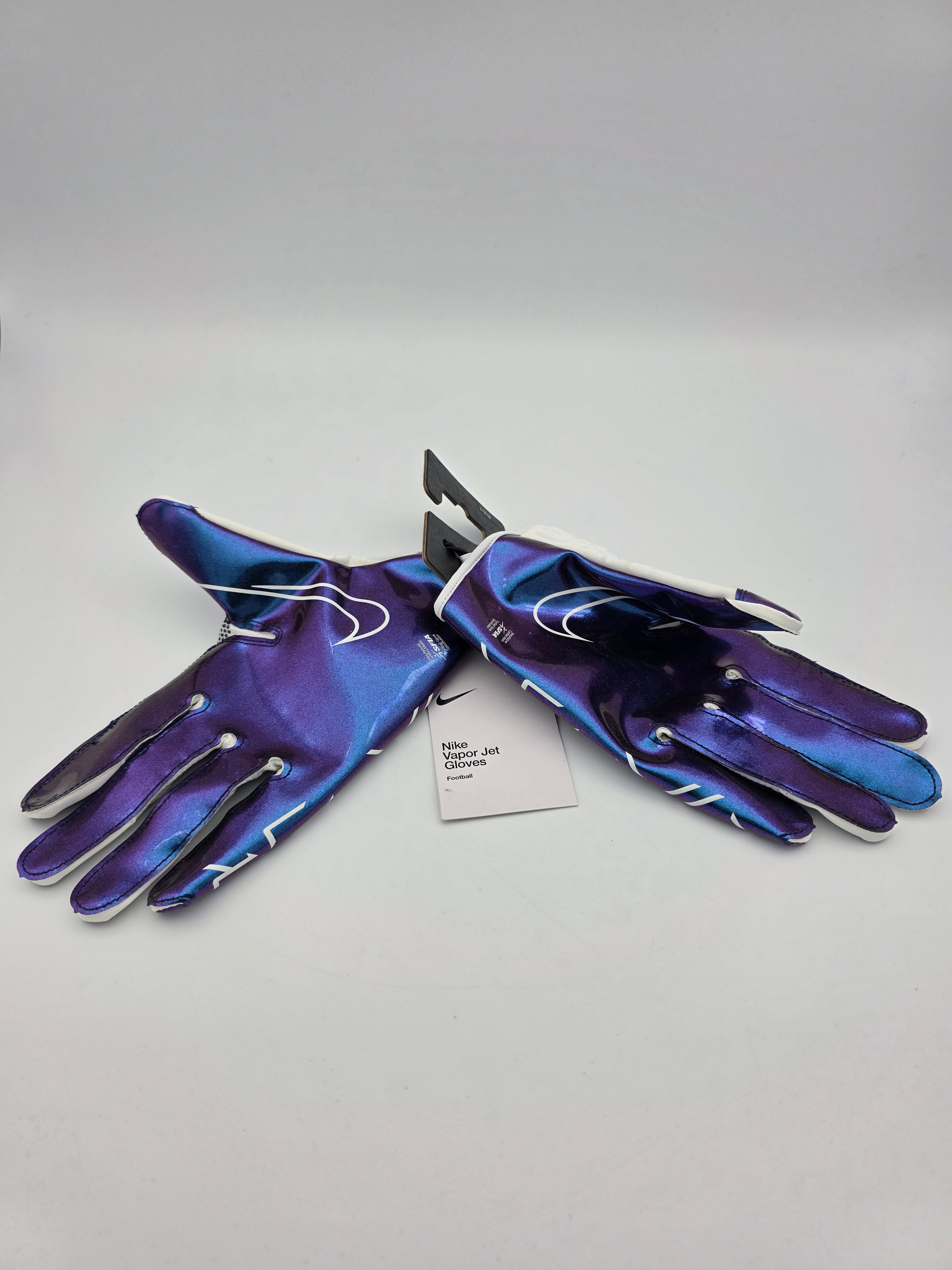 Nike Vapor Jet Football Gloves White Blue Purple Iridescent