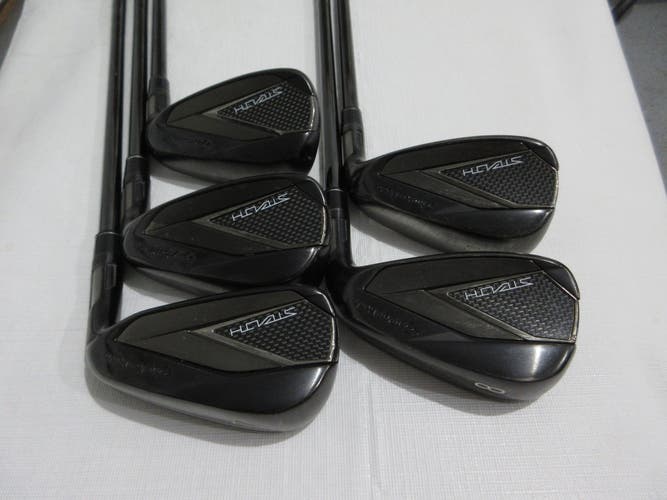 TaylorMade Stealth Black Iron Set - 7-PW, AW - KBS Stiff Flex Steel
