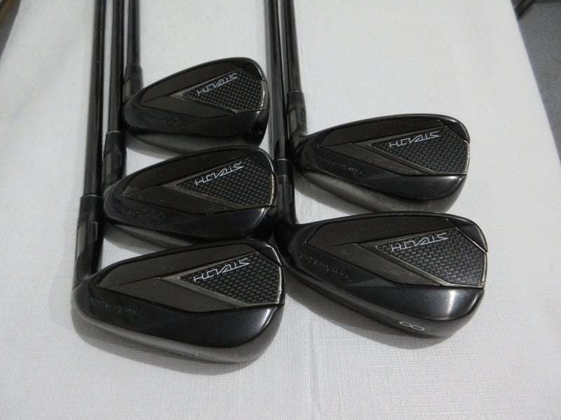 TaylorMade Stealth Black Iron Set - 7-PW, AW - KBS Stiff Flex Steel