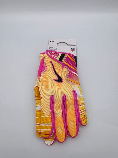 Nike Vapor Jet 8.0 Football Gloves Lazer Orange Pink Size 2XL