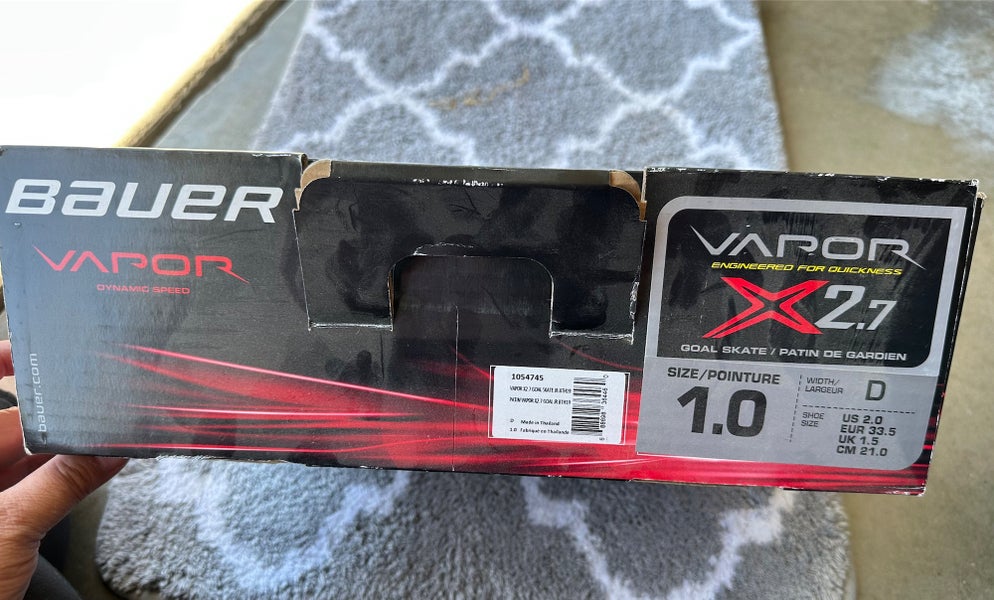 Bauer Vapor X2.7 Hockey Goalie Skates Regular Width Size 1 (Used)