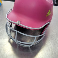 Used Adidas 6 3/8 - 7 5/8 Batting Helmet w/Mask Pink One Size 11497-S000150587