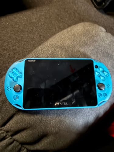 Sony PlayStation Vita Slim Blue Rare Used Pre Owned Tested Works Great With Cord