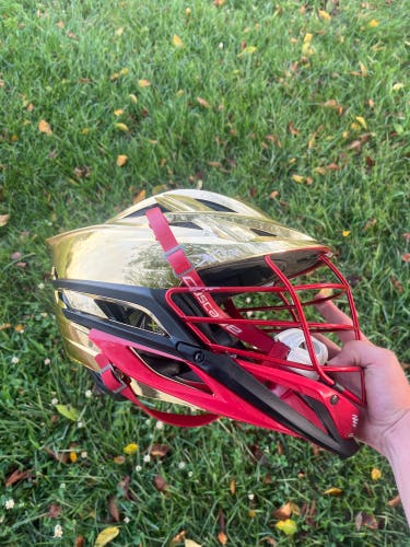 Gold And Red Chrome Cascade XRS Pro Helmet (Like New)
