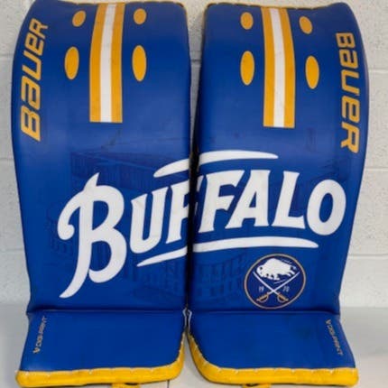 2024 Small Bauer Digi-Print Hyperlite 2 Goalie Leg Pads (Used) - Buffalo Sabres