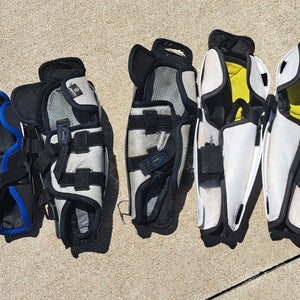 Lot of 5 junior hockey shin pads:7" through 12"
