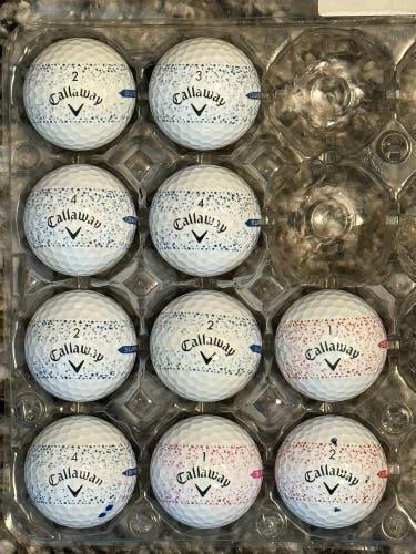 10 Callaway Supersoft Golf Balls with Splatter 360 Design - 5A MINT CONDITION