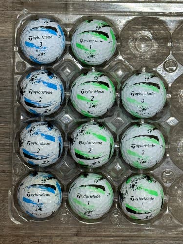 11 TaylorMade SpeedSoft Golf Balls with Ink Design