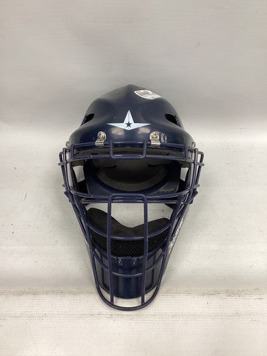 Used All-Star MVP2300 CATCHERS MASK Catchers Helmet w/Mask Navy Blue One Size 11851-S000034811