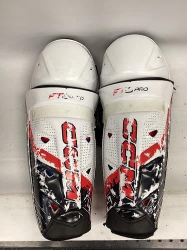 Used CCM JETSPEED FT6 PRO Senior Shin Guards White 14" 11851-S000035136