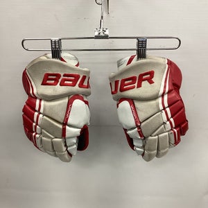 Used Bauer VAPOR X 5.0 Junior Gloves White And Red 11" 11851-S000034995