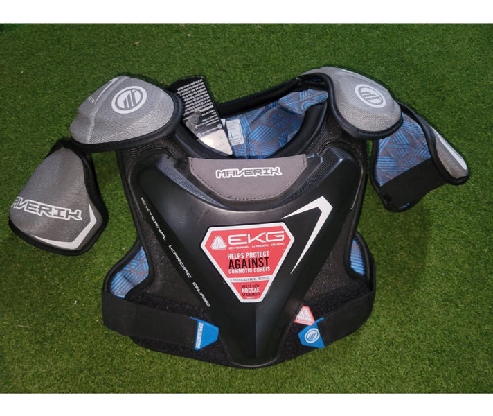 New Maverik Charger EKG Lacrosse Shoulder Pads Youth Size Medium  Black