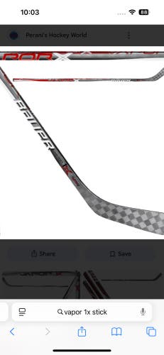 Senior Bauer Vapor 1X Left Hand Hockey Stick PP88 Pro Stock (Used)