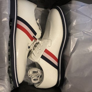 G/FORE GALLIVANTER SPLIT TOE GROSGRAIN LEATHER GOLF SHOE MENS 15 EU 48 SNOW