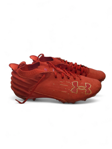 Used Under Armour BLUR Adult FB Cleats Red Senior 8 11863-S000022970