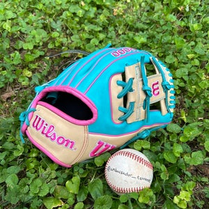 2025 Wilson A2000 1786 11.5” Infield Baseball Glove Teal/Pink/Blonde