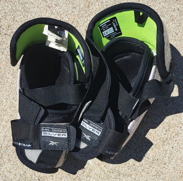 Senior Small Reebok NHL Series Silver Elbow Pads (Used)
