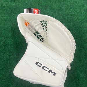 White Senior CCM Axis 2 Pro Custom Goalie Glove Regular (New)