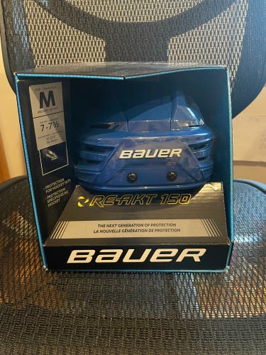 Medium NHL Bauer RE-AKT 150 Hockey Helmet Pro Stock (New) Royal Blue