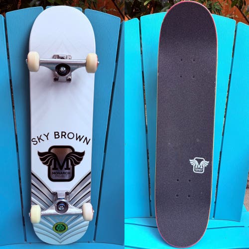 Monarch Project Sky Brown Silver Horus Complete Skateboard 7.75” Independent Trucks