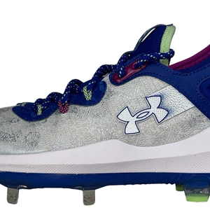 Under Armour Harper 8 Low ST Womens 6.5 Gray & Blue Baseball Cleats Metal Athletic